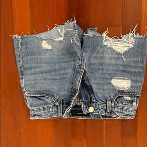Distressed Blue Denim Shorts